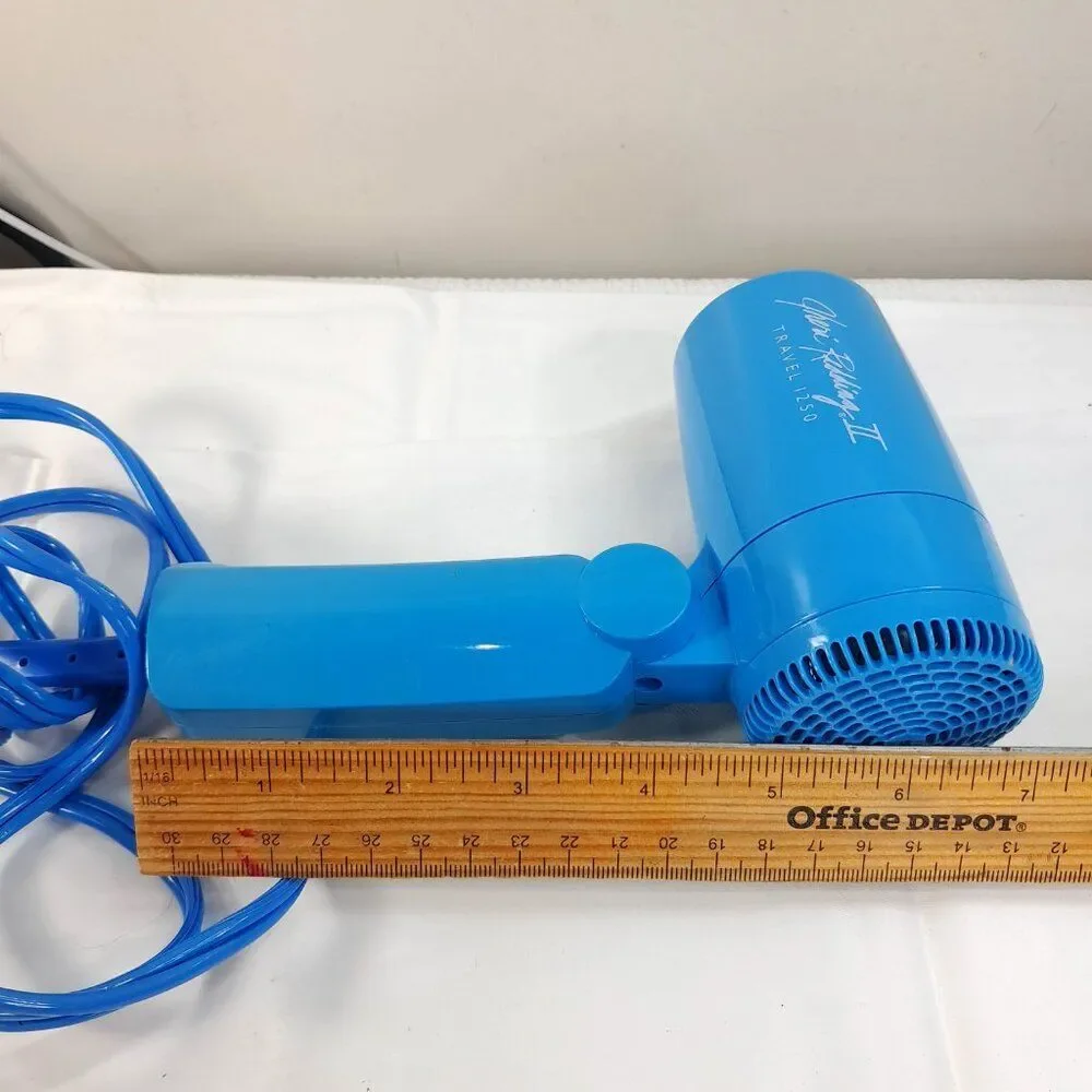 Jheri Redding‎ II Travel 1250 Hair Dryer Foldable folding blue JRK2657 Vintage